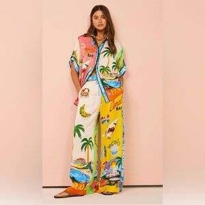 Summer Linen Button Down and Wide Leg Pants